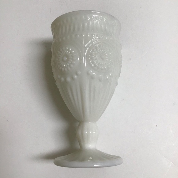 The Pioneer Woman Adeline Snow Milk Glass Goblet Tumbler Chalice White Gibson - Picture 11 of 16